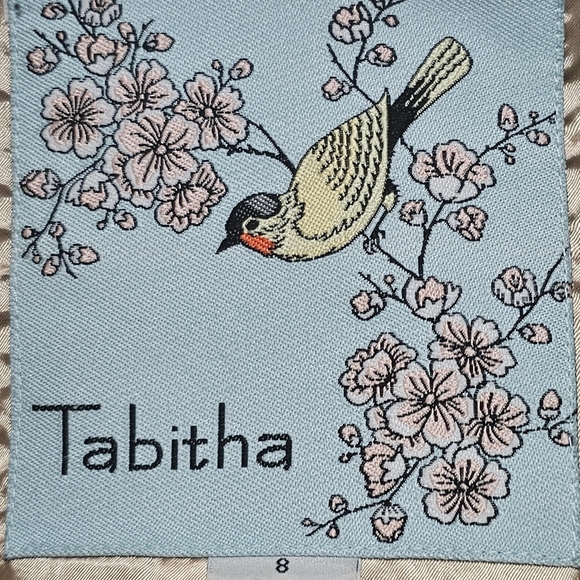 Tabitha Anthropologie Crop Jacket Size 8 Green Ruffle Collar Button 3/4 Sleeves - Picture 9 of 10